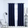 vidaXL Cortinas blackout c/ argolas 2 pcs 140x245cm veludo azul escuro