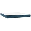 vidaXL Cama box spring c/ colch&atilde;o/LED 180x200 cm veludo azul-escuro