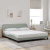 vidaXL Estrutura de cama Dover 180x200 cm veludo cinzento-claro
