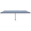 vidaXL Toldo autom&aacute;tico independente 600x300 cm azul e branco