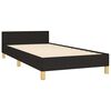 vidaXL Estrutura cama c/ cabeceira sem colch&atilde;o tecido 90x190 cm preto