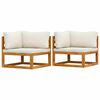 vidaXL Sof&aacute;s de canto seccionais 2 pcs com almofad&otilde;es branco nata