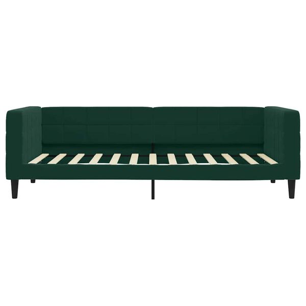 vidaXL Sof&aacute;-cama com colch&atilde;o 100x200 cm veludo verde-escuro