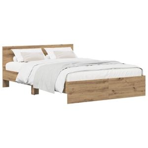 vidaXL Estrutura de Cama com Cabeceira Carvalho Arttisan 135 x 190 cm