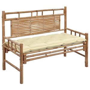 vidaXL Banco de jardim com almofad&atilde;o 120 cm bambu