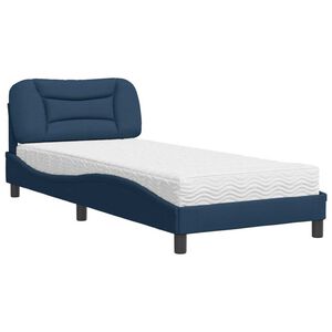 vidaXL Cama com colch&atilde;o Hvar 80x200 cm tecido azul