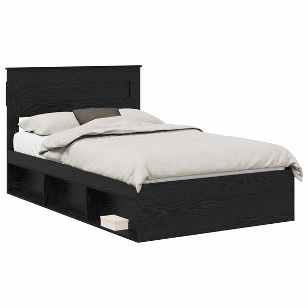 vidaXL Estrutura da Cama Preto 120 x 190 cm Madeira de Pinheiro S&oacute;lida