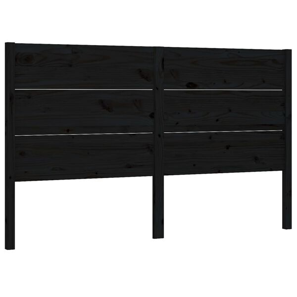 vidaXL Cabeceira de cama 206x4x100 cm pinho maci&ccedil;o preto