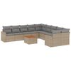 vidaXL 11 pcs conjunto sof&aacute;s de jardim c/ almofad&otilde;es vime PE bege