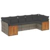 vidaXL 7 pcs conjunto sof&aacute;s p/ jardim c/ almofad&otilde;es vime PE cinzento