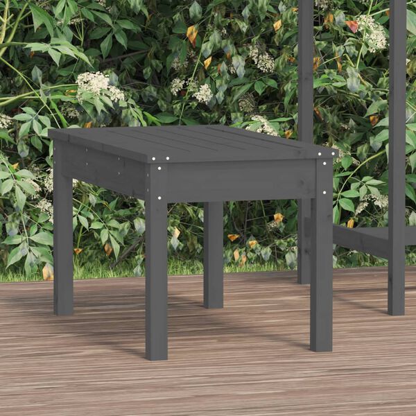 vidaXL Banco de jardim 80x44x45 cm madeira de pinho maci&ccedil;a cinzento