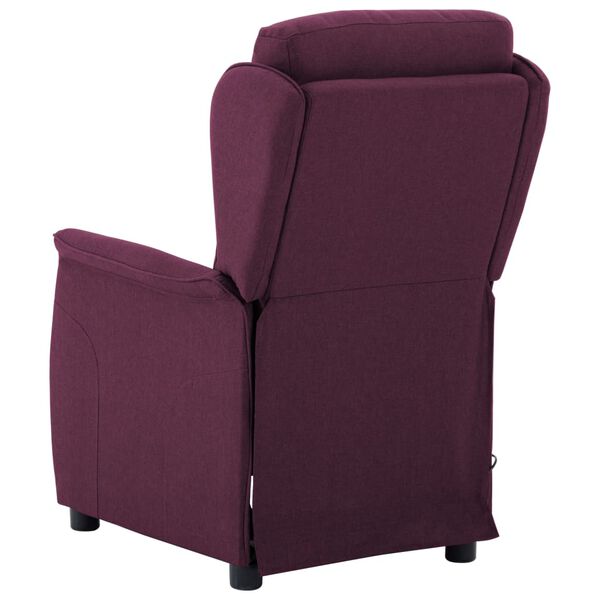 vidaXL Poltrona de massagens el&eacute;trica tecido roxo