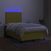 vidaXL Cama box spring c/ colch&atilde;o e LED 120x200 cm tecido verde