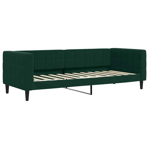 vidaXL Sof&aacute;-cama c/ gavet&atilde;o e colch&otilde;es 80x200cm veludo verde-escuro