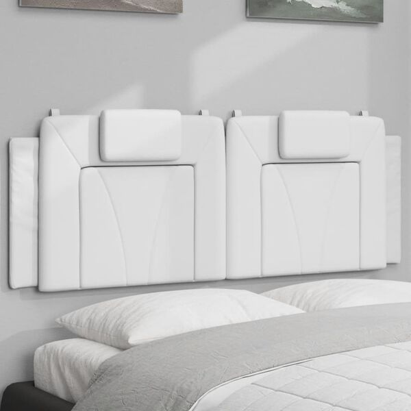 vidaXL Almofad&atilde;o de cabeceira Viana 140 cm couro artificial branco