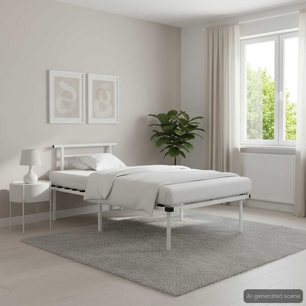 vidaXL Estrutura de cama 100x200 cm metal branco