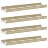 vidaXL Prateleiras de parede 4 pcs 40x9x3 cm branco e carvalho sonoma