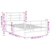 vidaXL Estrutura de cama com cabeceira e pés 100x200 cm metal branco