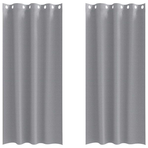 vidaXL Cortinas Blackout com Argolas 2 pcs Cinzento-claro 225 x 140 cm