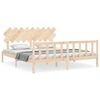 vidaXL Estrutura de cama Super King Size com cabeceira madeira maci&ccedil;a