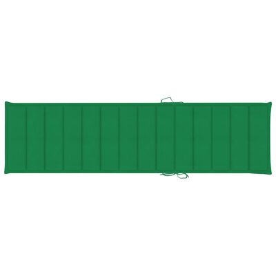 vidaXL Espreguiçadeiras 2 pcs com almofadão verde teca maciça