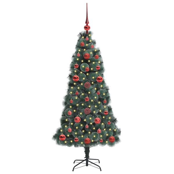 vidaXL Árvore de Natal Artificial Pré-iluminada com Conjunto de Bolas