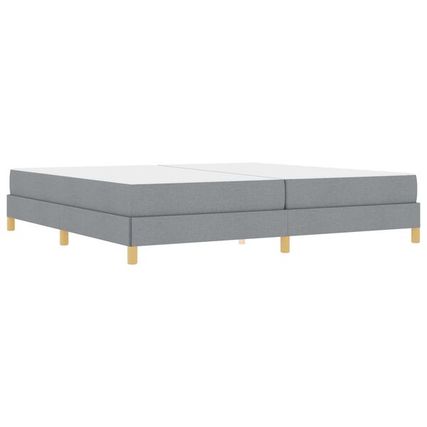 vidaXL Cama Box com colch&atilde;o Cinzento-claro 200 x 200 cm tecido