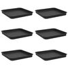 vidaXL Bandeja Quadrada para Flores 6 pcs Preto 21 x 21 x 2 cm