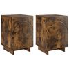 vidaXL Arm&aacute;rio de Cabeceira 2 pcs Carvalho Fumado 33,5 x 34,5 x 50 cm