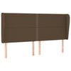 vidaXL Cabeceira cama c/ abas tecido 203x23x118/128 cm castanho-escuro