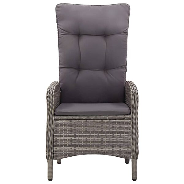 vidaXL 3 pcs conjunto de bistrô para jardim vime PE cinzento