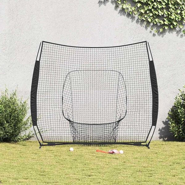 vidaXL Beisebol & Softbol Preto 250 x 106 x 209 cm Poliéster
