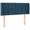 vidaXL Cabeceira de cama c/ abas veludo 93x16x78/88 cm azul-escuro