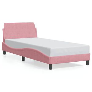 vidaXL Estrutura de cama com cabeceira Dover 80x200 cm veludo rosa