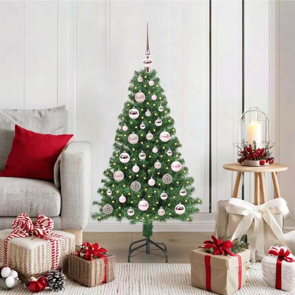 vidaXL &Aacute;rvore de Natal Artificial Verde 120 cm PVC, A&ccedil;o e Pl&aacute;stico