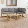 vidaXL 5 pcs conjunto lounge de jardim c/ almofad&otilde;es cinzentos