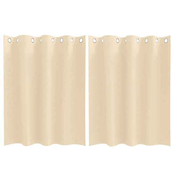 vidaXL Cortinas Blackout com Argolas 2 pcs Creme 140 x 140 cm
