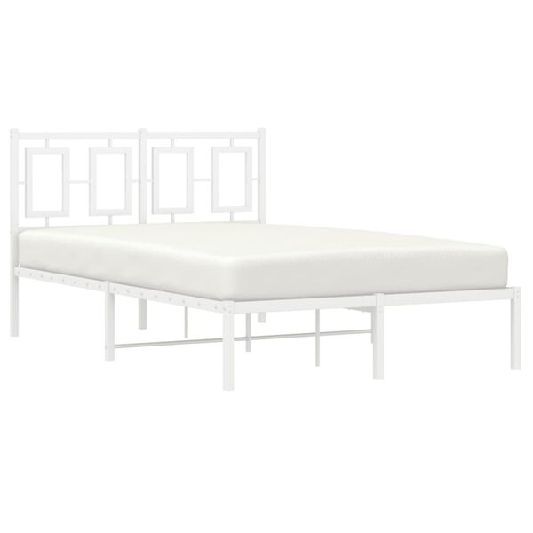 vidaXL Estrutura de cama com cabeceira 120x200 cm metal branco