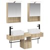 vidaXL Conjunto de Arm&aacute;rios para Banheiro 5 pcs Carvalho Sonoma