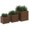 vidaXL Vasos de jardim 3 pcs vime PE castanho