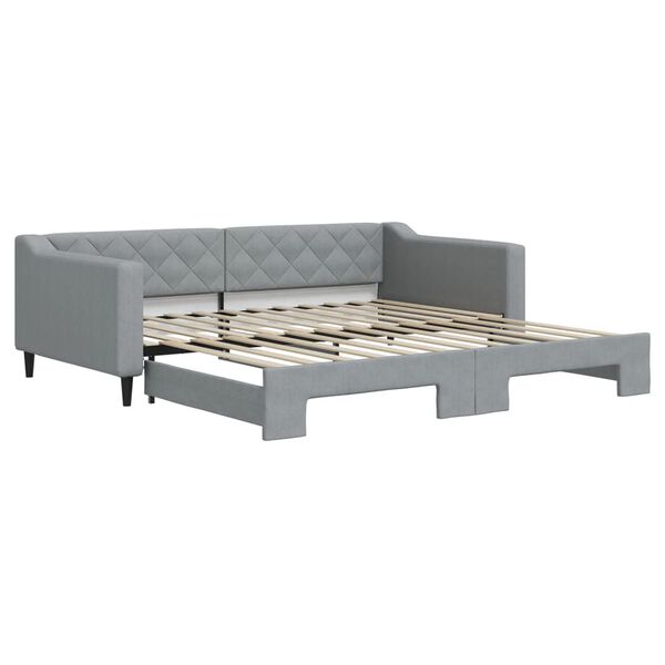 vidaXL Sof&aacute;-cama com gavet&atilde;o 100x200 cm tecido cinzento-claro