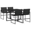vidaXL 5 pcs conj. de jantar para jardim c/ almofad&otilde;es textilene preto