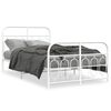 vidaXL Estrutura de cama com cabeceira e p&eacute;s 120x200 cm metal branco