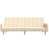 vidaXL Sof&aacute;-cama de 2 lugares tecido cor creme