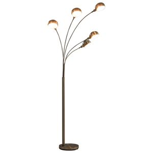 vidaXL Candeeiro de p&eacute; alto 200 cm 5 x E14 prateado