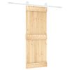 vidaXL Porta Deslizante Natural e Branco 80 x 210 cm