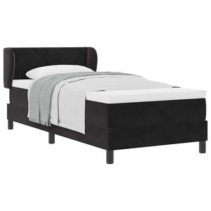 vidaXL Cama Box com cabeceira Preto 90 x 200 cm Veludo