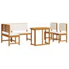 vidaXL Conjunto de Bancos de Jardim 4 pcs Castanho