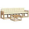 vidaXL Conjunto de Sof&aacute;s para Exterior 5 unid. Branco e Creme