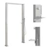 vidaXL Coluna de duche p/ exterior com jatos duplos em a&ccedil;o inoxid&aacute;vel